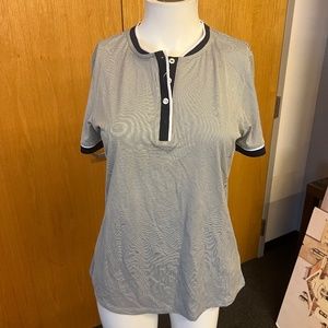 Kjus Elena Stripe Polo - Women's Short Sleeve - Medium - Blue